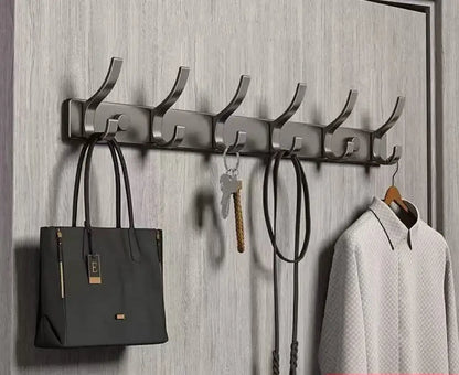 no drill Holes One Row Hangers Kitchen Towels Clothes Hats Toilet Towel Rack Storage Wall Mounted Door Back Rod Hook