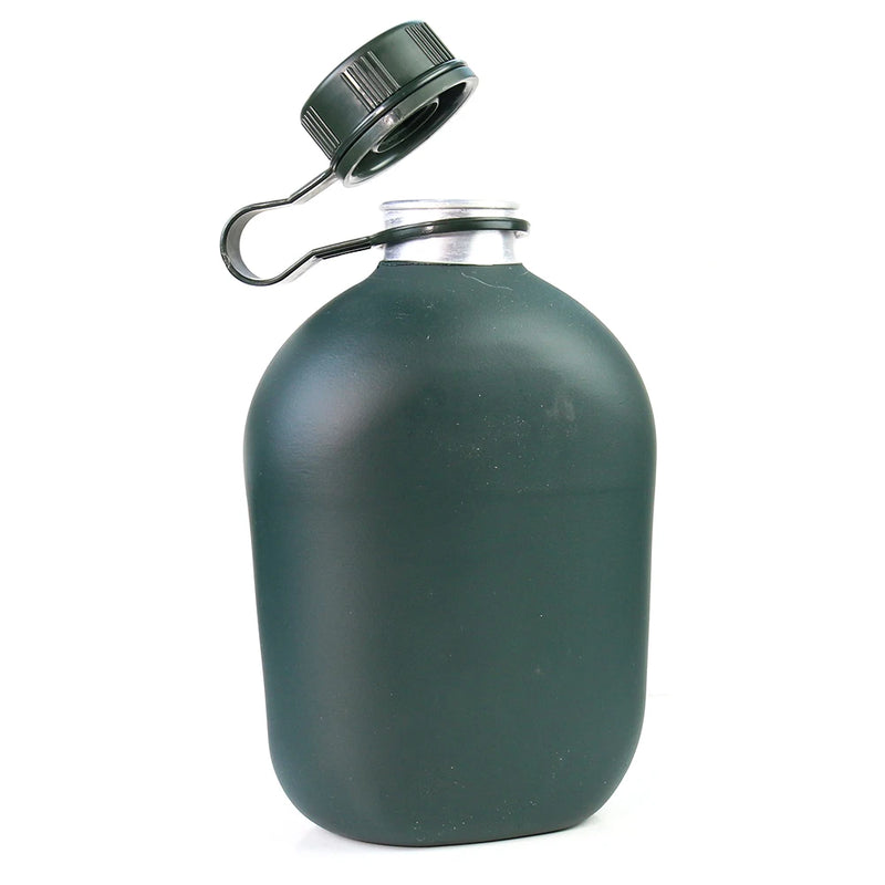 1L Camouflage Military Water Bottle Outdoor Sports Picnic Kettle Portable Canteen with Shoulder Strap Aluminum Camping Pot Flask