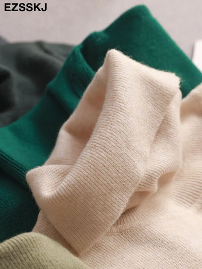 Basic Turtleneck Slim Cashmere Sweater Pullover Women Autumn winter thick warm Sweater For women Female Chic Jumpers top