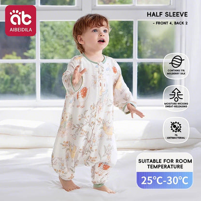 Swan Kids Sleeping Bag Cute Breathable Thin Sack Sleepsack Detachable Short Sleeves Sleepwear Wearable Blanket Bodysuit 1-5T