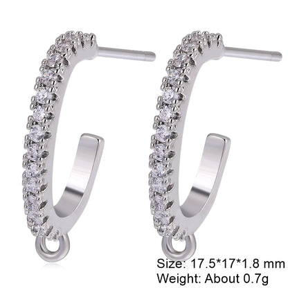 Juya 18K Gold Silver Plated Fastener Bales Fixture Earring Hook Locks For DIY Women Fashion Crystal Agate Charms Earrings Making