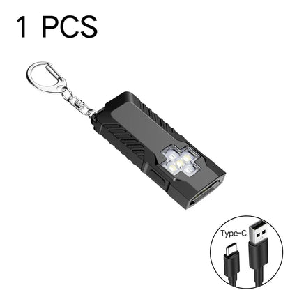 Portable Keychain LED COB Flashlight USB Rechargeable Torch with Pen Clip Powerful Mini Outdoor Working Lantern with Magnetic