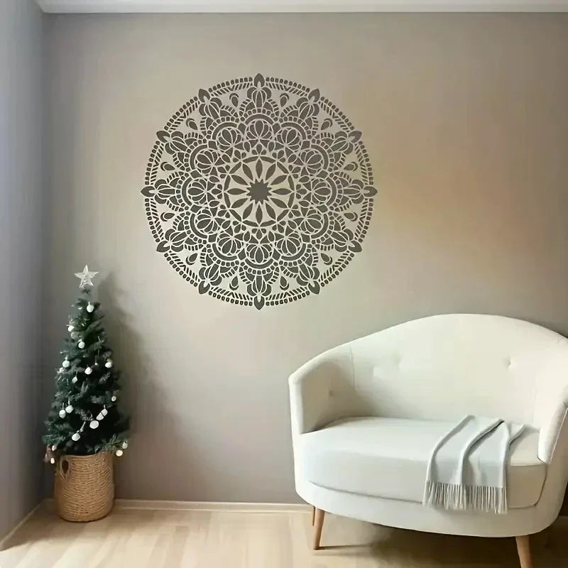 Decorative Mandala Stencils: Reusable PET Templates for Home Painting; Ideal for Wall, Floor, and Fabric Decor