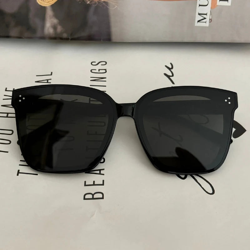 GAMBLE MONSHER Driving Sunglasses Women's UV Protection Large Small Faces Sunscreen Fashionable round Frame Glasses