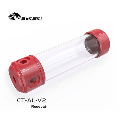 BYKSKI 150/260/200mm Length x 50MM Diameter Acrylic POM  Double Cylindrical Water-Cooled Tank Reservoir Cover CT-AL-V2/CT-POM-V2