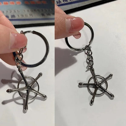 Anime Bleach Keyring Quincy Ishida Uryuu Cosplay Ginrei Gojiaku Amulet Alloy Keychain Pendant Jewelry Gifts