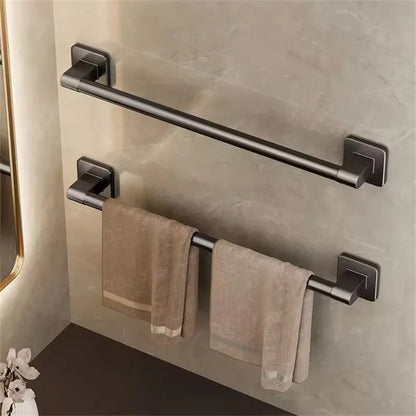 Wall Mounted Towel Rack Bathroom Storage Rack No Drilling Bathroom Horizontal Bar Towel Rack Kitchen Bathroom Accessories