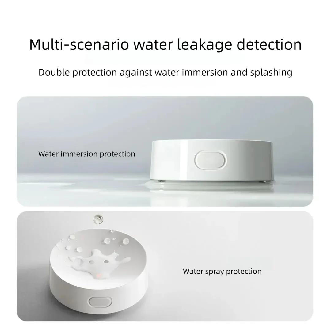 Xiaomi Water Leak Sensor 2 Bluetooth 5.2 Water Immersion Detector Soaking Sound and Light Alarm Remote Control with Mi Home APP