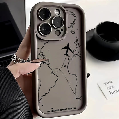 Travel-nspired Airplane Route Desian Case For Xiaomi Mi 11 Lite 5G 4G 14T 14 13T 13 12T 12 Poco X6 X5 X3 F5 F6 M6 Pro Soft Cover