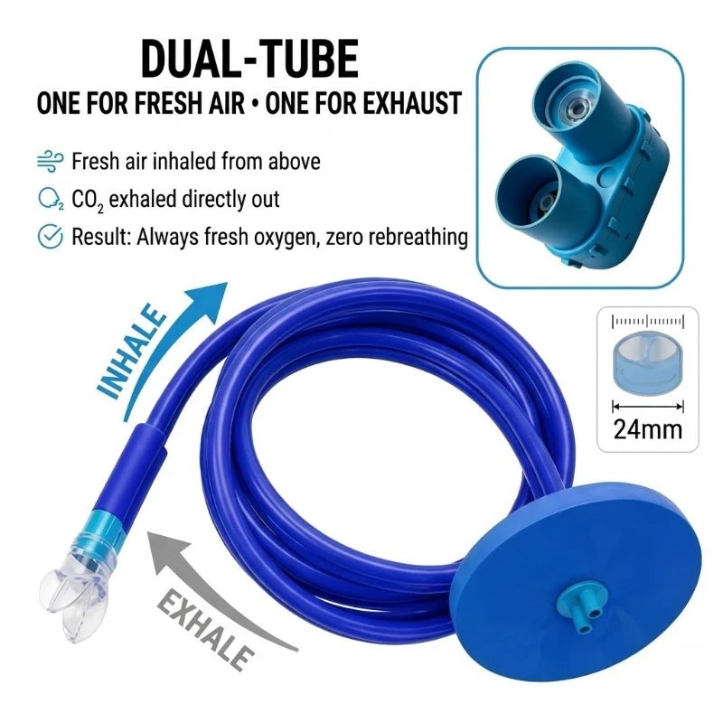 Adult Full Dry Snorkel Diving Swimming Gear Snorkel For Men Women Swim Training Freediving Underwater Breathing Tube For Beach