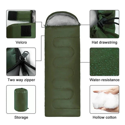 Ultralight Waterproof 4 Season Envelope Sleeping Bag - Warm Camping & Backpacking Bag for Outdoor Hiking
