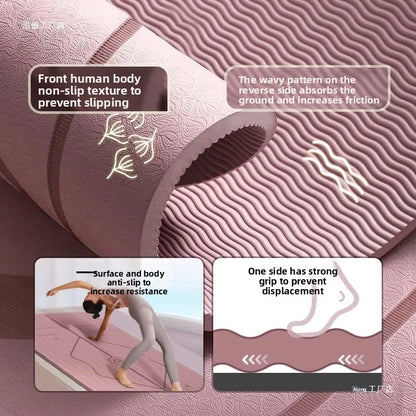 Yoga Mat Fitness Mat Household Non-slip Shock Absorption Silent Thickened Widened Sound Insulation Girls Jump Mat Floor Mat