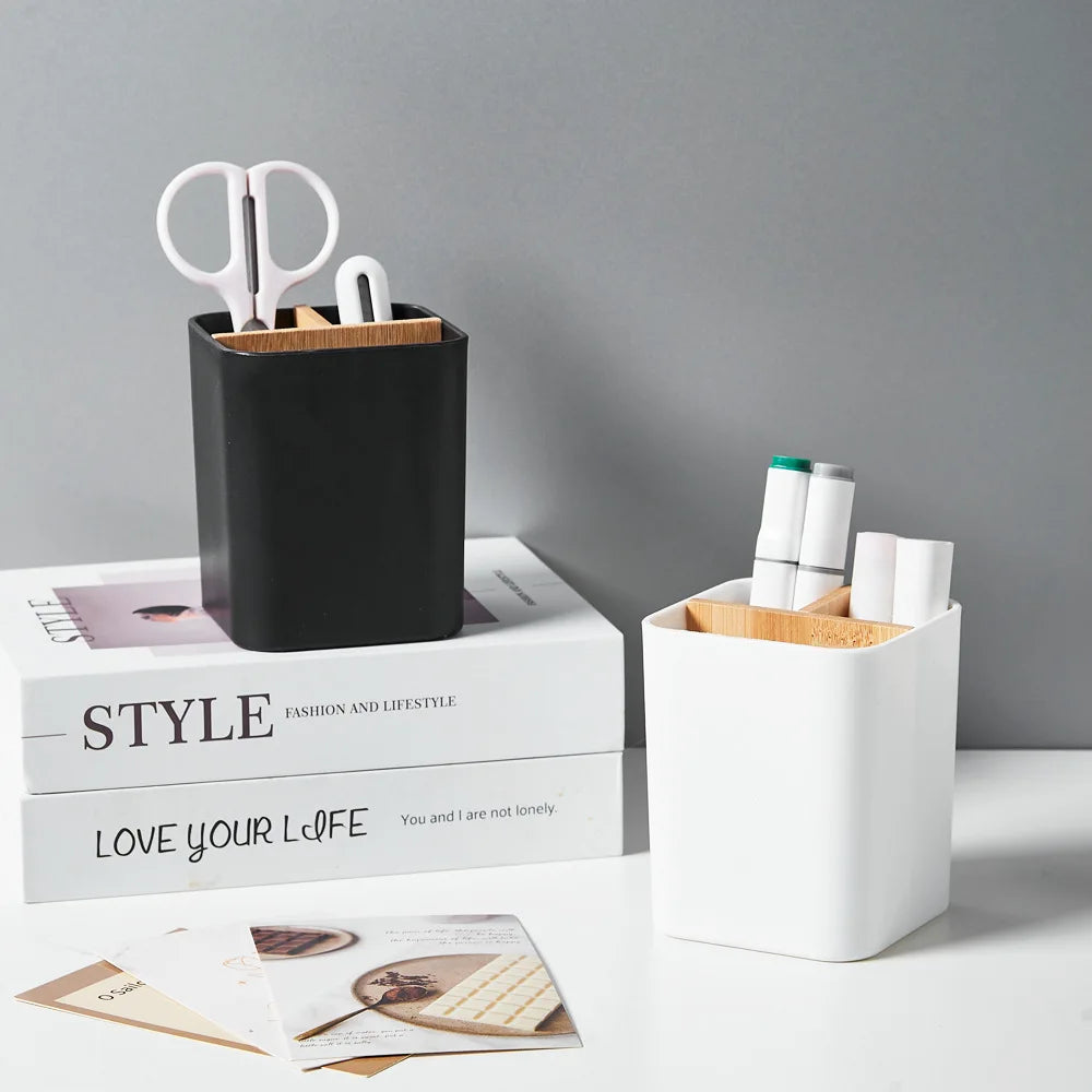 Bamboo Toothbrush Holder for Bathrooms, 3 Slots Toothbrush and Toothpaste Holder for Electric Toothbrushes, Floss, Razors