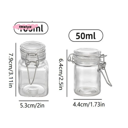 Transparent Glass Jar for Kitchen 50/100ml Sealed Storage Bottle Big Mouth Pickle Fruit Jam Container Household Food Canning