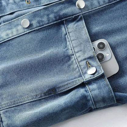 2025New Spring Autumn Denim Jacket Women Big pocke Single-Breasted Casual Ladies Outerwear Korean Fashion Female Cowboy Coat Top
