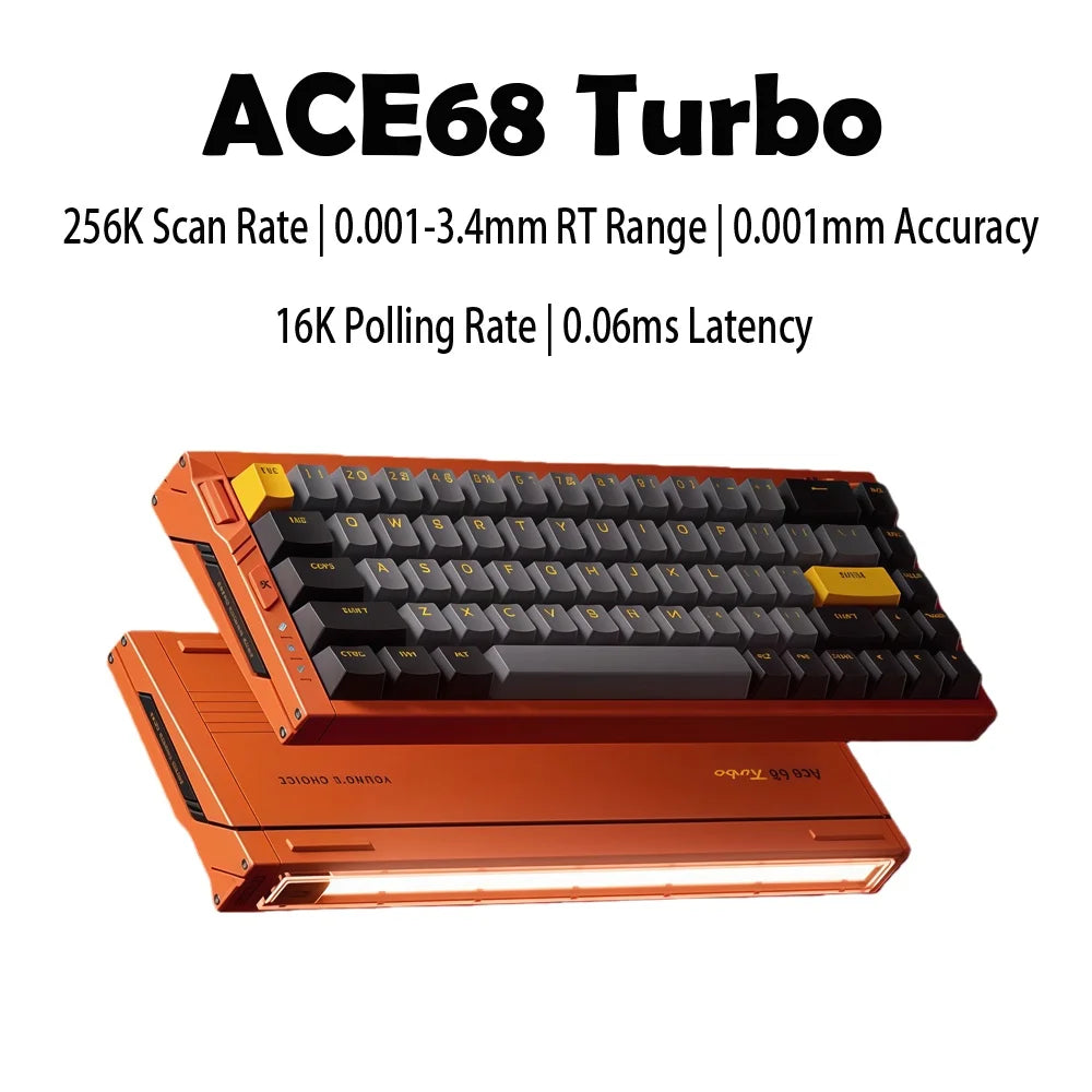 MCHOSE Ace68 Turbo Magnetic Switch Keyboard 16k Aluminium Alloy 0.001mm E-Sports Keyboard Ergonomics Low Delay Gamer Keyboards