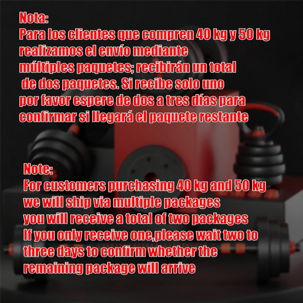Adjustable dumbbell and barbell set, weights - 10kg 15kg 20kg 30kg 40kg 50kg, gym and home dumbbells suitable for men
