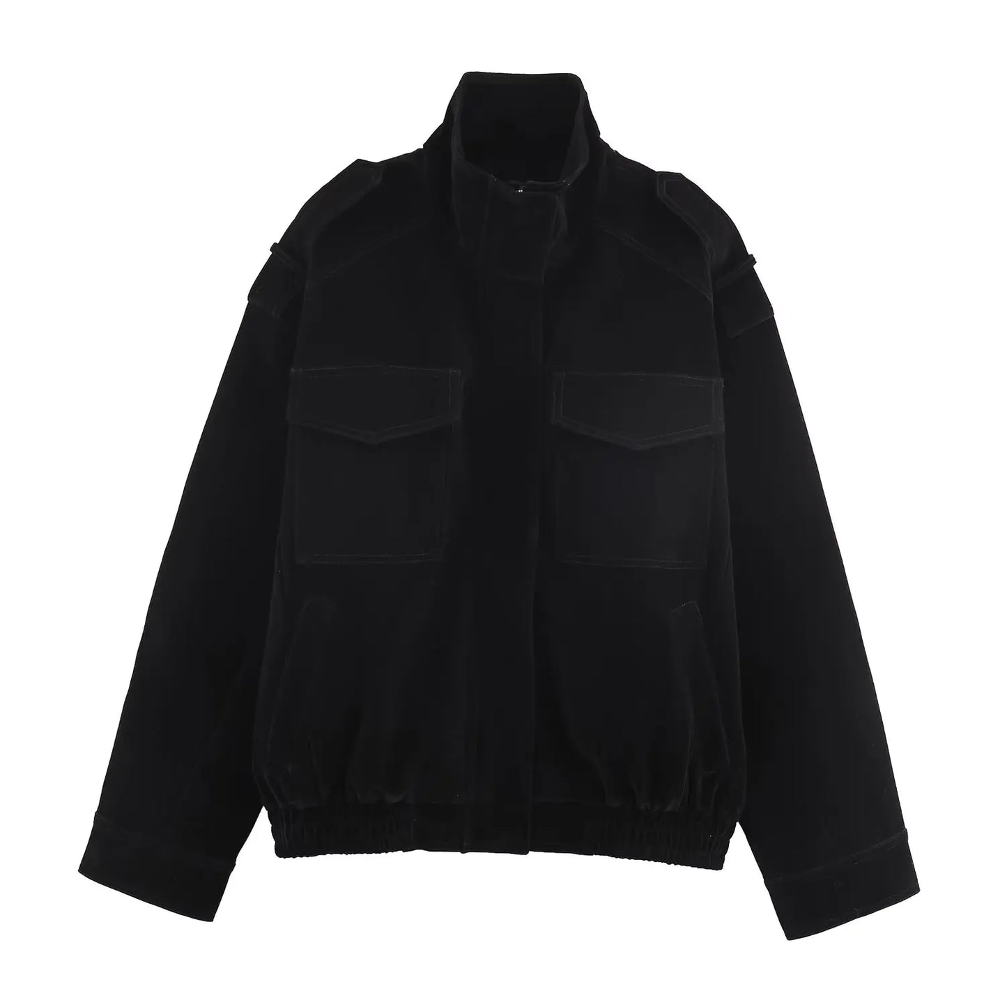 Women's Khaki Leather Jacket zartins Long Sleeve Outwear Streetwear Fashion Coat with Pocket 2026 Style Jackets Solid Woman Coat