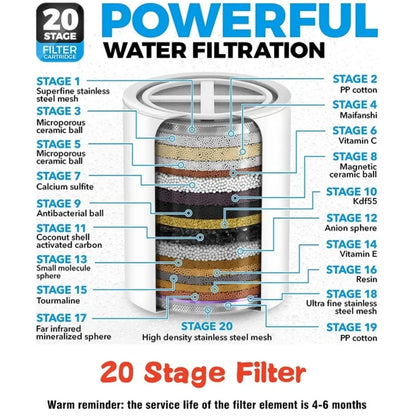 Filter Element 15-20 Grade Water Purification Household Water Purifier Shower Filter Set Bathing To Remove Residual Chlorine