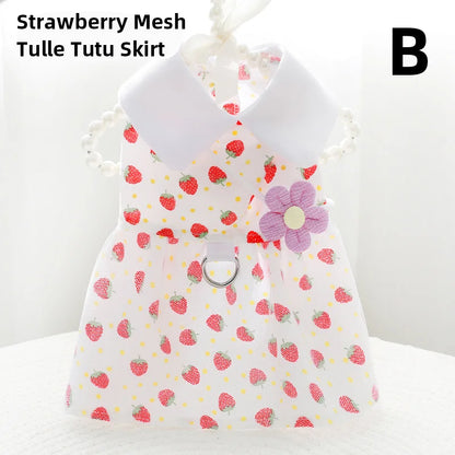 Any 3 pieces of clothing Summer Thin Luxury Dog Dresses Soft Breathable Mesh Pet Clothes Cute Puppy Dress Kitten Cat Skirt