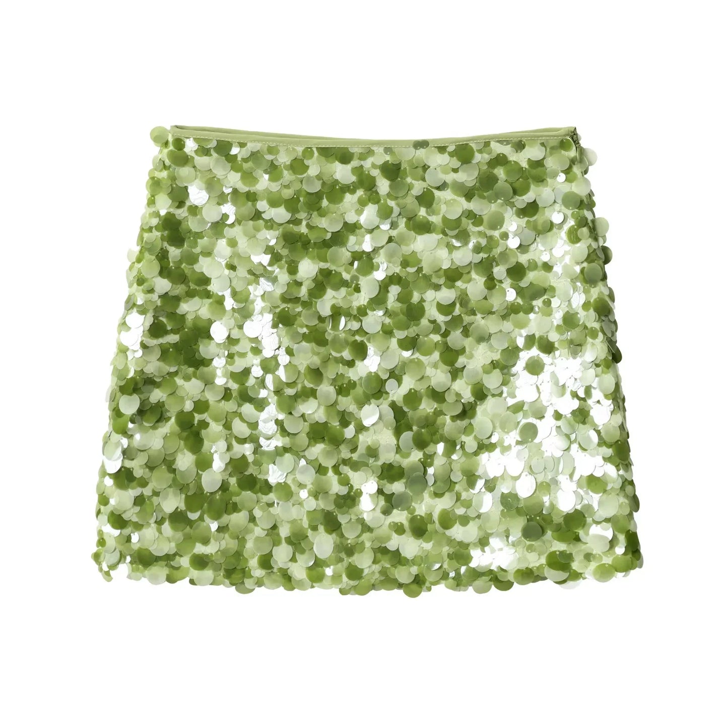 KONDALA 2025 Spring Summer Sexy Butter Yellow Women Skirts Fashion Streetwear Beading Solid Straight Chic Ladies Mini Skirts