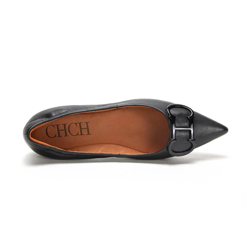 C-H Women's Flats Simple Solid Coloured Classic Fashionable Style Pointed Toe Suitable for Business Office Comfortable For Girls