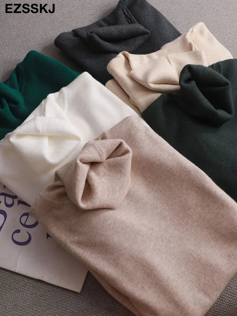 Basic Turtleneck Slim Cashmere Sweater Pullover Women Autumn winter thick warm Sweater For women Female Chic Jumpers top