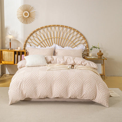 3pcs Cutting Flower Bedding Set with Zip Closure - Polyester, All-Season Comforter Set (Comforter & Pillow Shams Not Included)