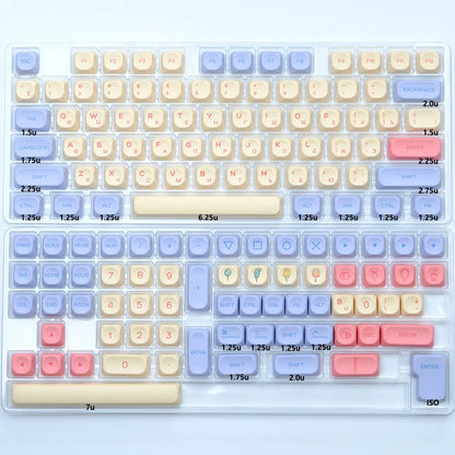 KBDiy 143 Keys/Set Russian Japanese Korean Matcha Keycap Green KOA PBT Keycaps for Mechanical Keyboard Caps for GMK67 GMK64 61