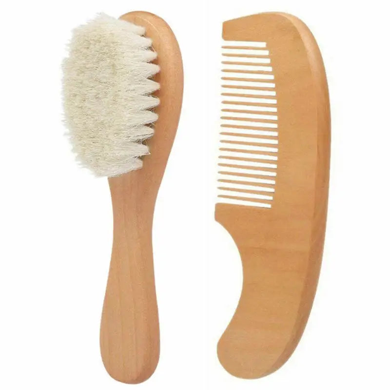 Baby Care Wooden Handle Brush Comb Head Massage Tool Portable Baby Brush Set Hair Massage Comb Bath Brush Combs Accessories