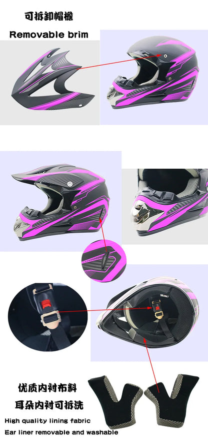 2019 New Flip Up Motorcycle Helmet Children motocross Off Road Helmet ATV Dirt bike Downhill MTB DH racing helmet.