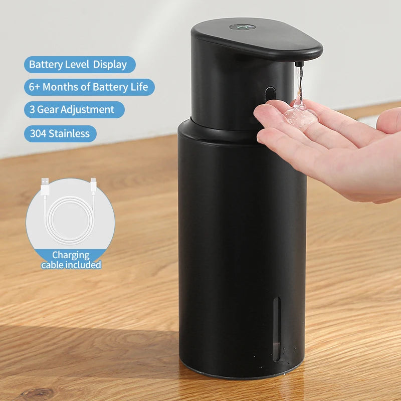 480ml Kitchen Soap Dispenser Automatic Sensor Hand Sanitizer Machine Intelligent Electric Body Wash Soap Dispenser 304 Stainl