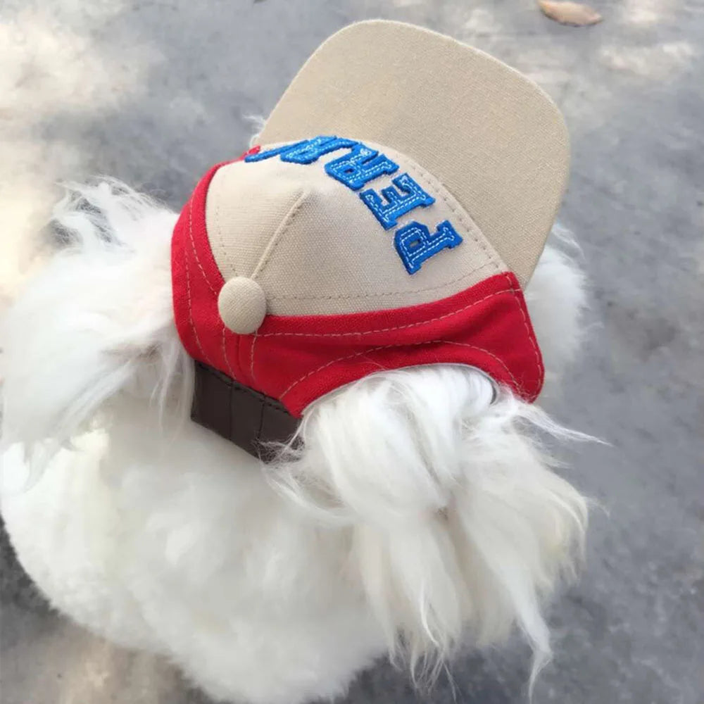 Adjustable Dog Cap Puppy Baseball Hat with Ear Holes Outdoor Sports Dog Sunhat Chihuahua French Bulldog Visor Hat Pet Supplies
