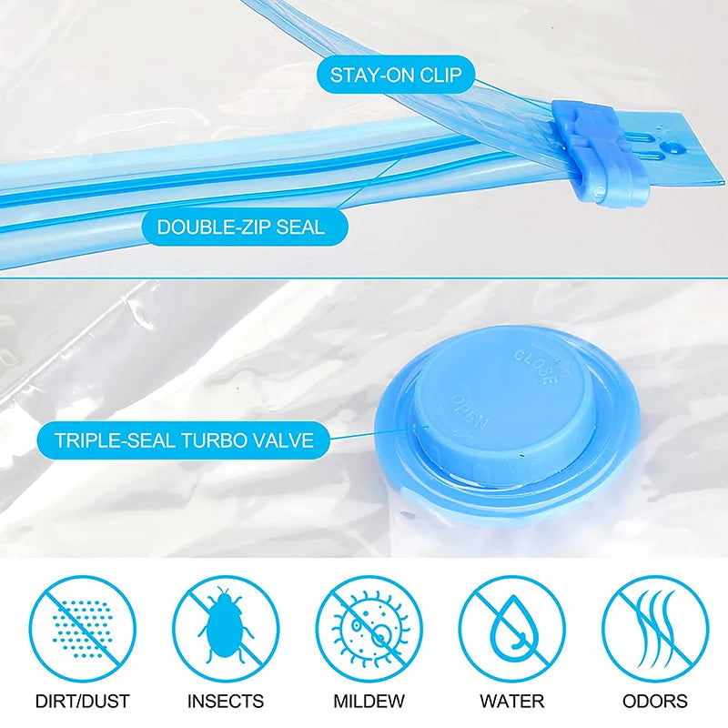 Vacuum Storage Bag Clothes Organizer Bag for Bedding,Pillows,Towel,Space Saver Travel Seal Packet With Valve Vacuum Bag Package