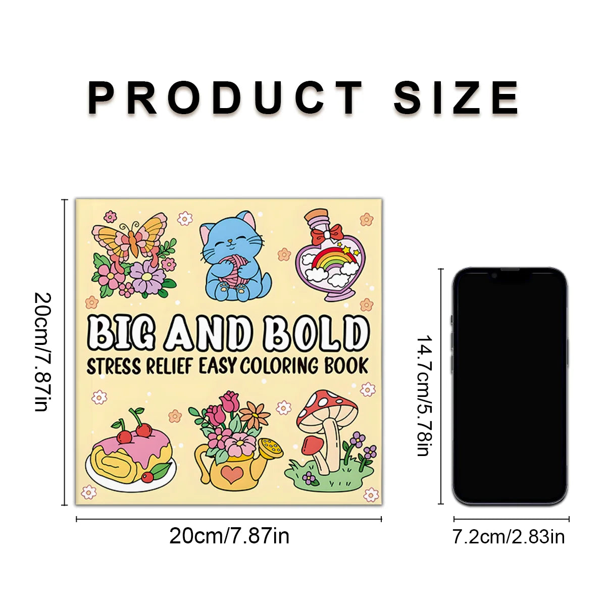 BIG AND BOLD STRESS RELIEF EASY COLORING BOOK for Adults and Teens Mixed Coloring Paper Stress Relief Emotional Relief ﻿