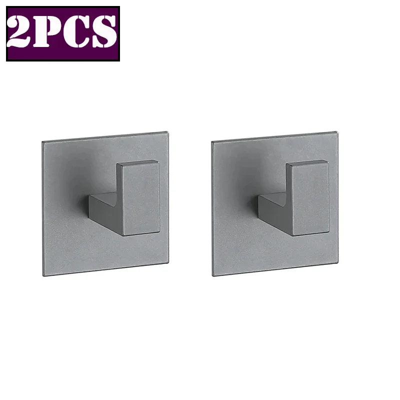 4/1pcs Bathroom Adhesive Wall Black Robe Hooks Towel Hook Coat Holder Keys Clothes Hanger Bathroom Kitchen Hardware Accessories