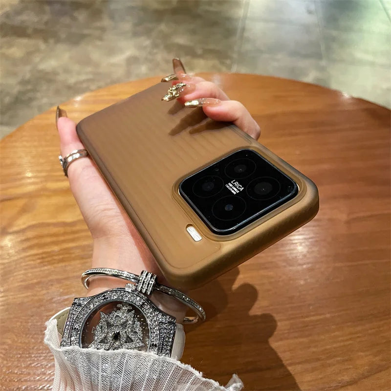 Soft Corrugated Magnetic Back Case For Xiaomi Mi 13 14 15 Pro 17 ProMax Shockproof Matte Clear Cover