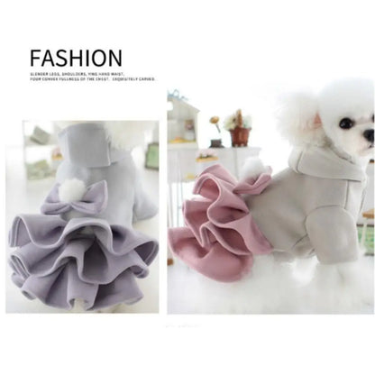 New Autumn Winter Outfit Pet Dog Clothes Woolen Tutu Skirt Pet Coat Dog Dresses Teddy Bear Cat Princess Skirt for Small Dogs