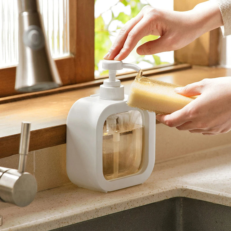 1/2 PCS large-capacity soap dispenser bottle, transparent visible plastic press bottle, suitable for travel, kitchen, bathroom