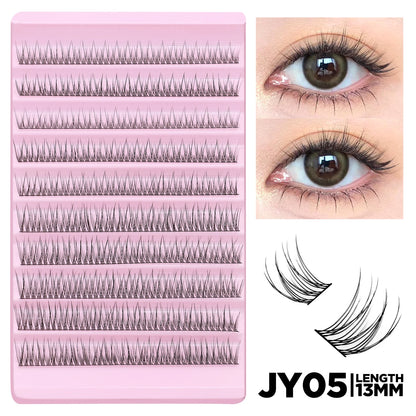 GROINNEYA Cat Elf Eyelashes Book 15 Rows Large Capacity Natural Manga Lashes Effect DIY Eyelashes Extension Clusters Makeup