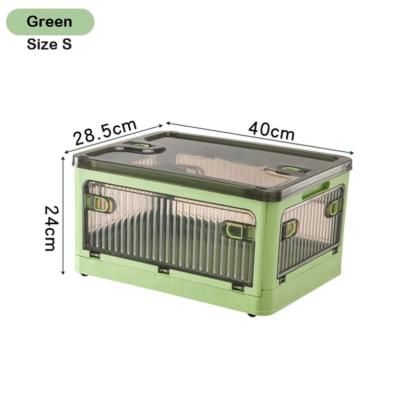 Foldable Storage Box Closet Organizer with Wheels Outdoor Stackable Sundries Organizer Clothes Quilts Toys Books Storage Box