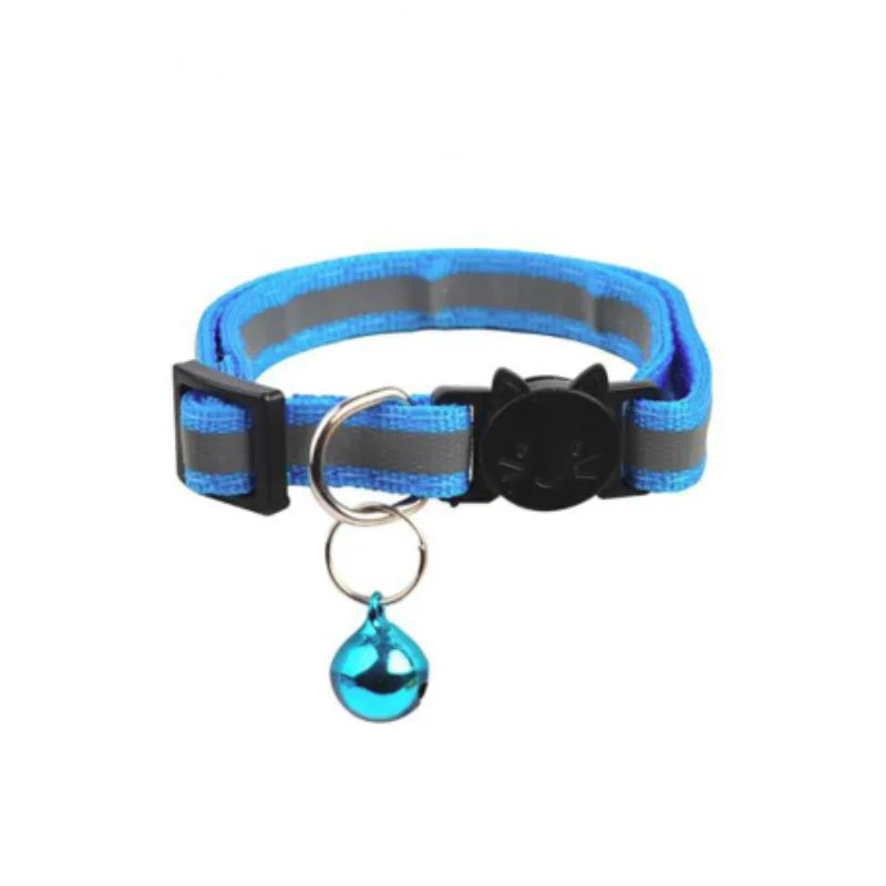 Adjustable Reflective Breakaway Cat Collar with Bell Safety Elastic Neck Ring Necklace Pet Supplies in Multiple Colors