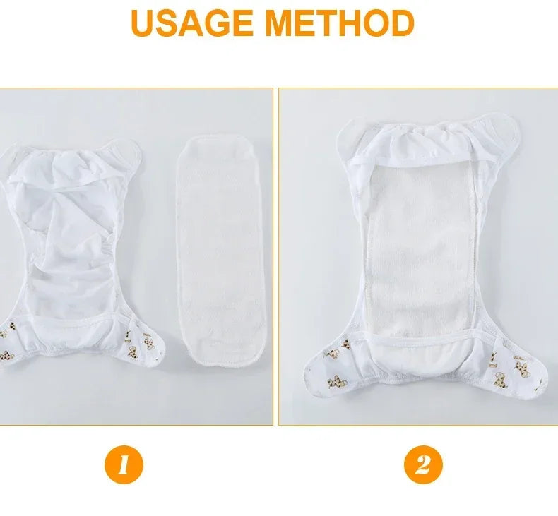 2/5/10pcs Baby Reusable Diapers Washable Ecological Nappies Inserts Cotton Cloth Diapers for Children Breathable Absorbent