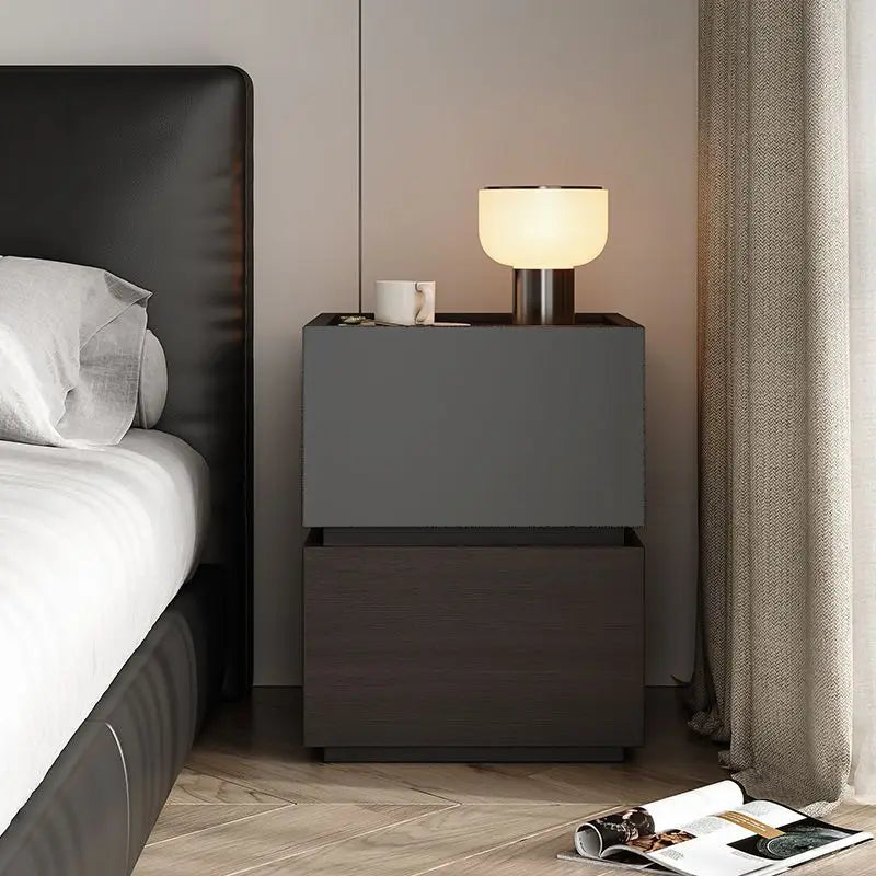 Wood Bedside Table Storage Modern Household Drawer Storage Light Luxury Bedroom Solid Wood Bedside Cabinet Locker Furniture