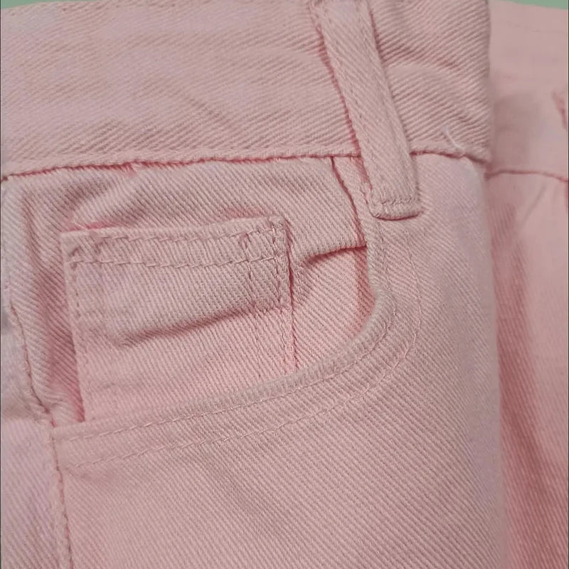 Women's Straight High Waist Jeans Korean Fashion Streetwear Baggy Wide-leg Casual White Denim Pants New Wash Vintage Vaqueros