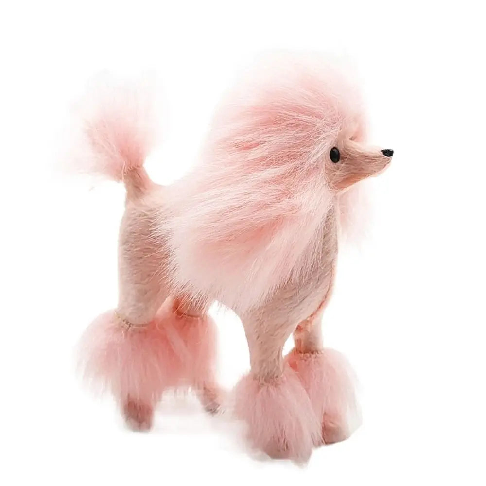 Plush Toys Home Decoration Crafts Gift Photography Props Desk Ornaments Simulation Dog Miniature Figurines Poodle Figurines