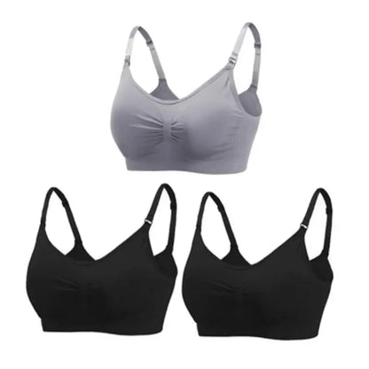 1/2/3PCS No Steel Ring with Sports Pad Bra Breastfeeding Non-sagging Vest-style Pregnant Women's Clothing Underwear Front Buckle