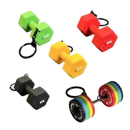 Novelty PVC Mini Barbell Keychain Barbell Sheet Detachable Dumbbell Keychain Fitness Equipment Accessories Bag Pendant Girl