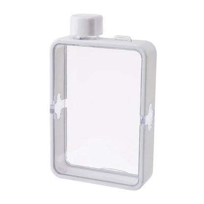 Plastic Flat Bottle for Water Portable Fit in Handbag Free BPA Easy Carry Transparent Bottle DIY Flask Easy to Carry Free Ship