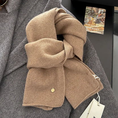 100% Wool Winter Scarf For Women Long Warm Cashmere Scarves Hijab Solid Lady Shawl Wrap Female Pashmina Bandana Head Scarfs New